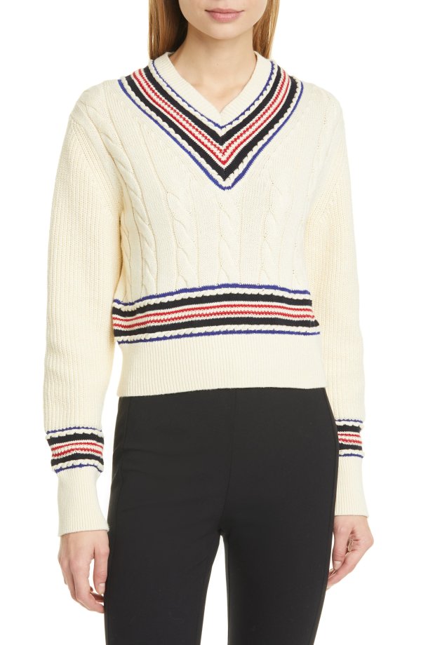 Dale Striped V-Neck Sweater