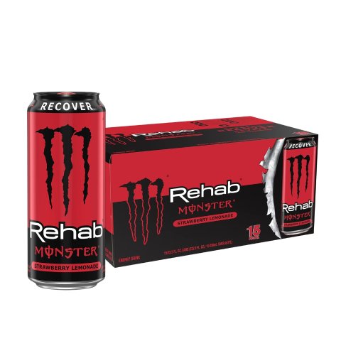 Monster Rehab Strawberry Lemonade + Energy, Energy Drink, 15.5 oz Pack ...