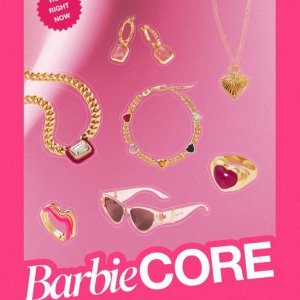 Missoma 芭比联名首饰 Barbie女主同款爱心项链、珐琅粉晶
