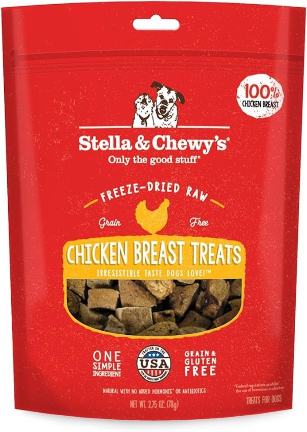 Freeze-Dried Raw Single Ingredient Chicken Breast Treats, 2.75 oz. Bag