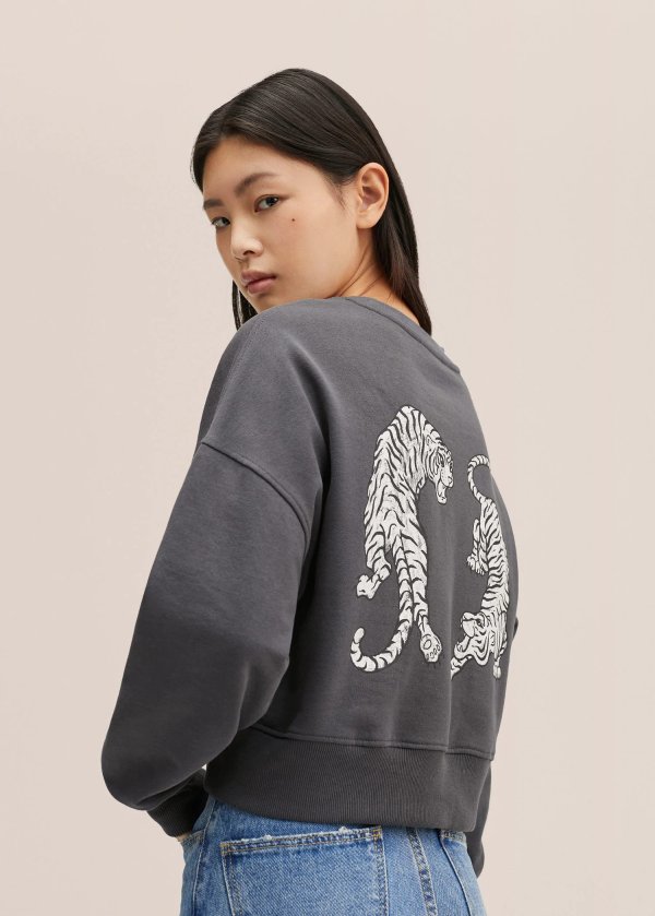 Tigers-print sweatshirt - Teenage girl | Mango Teen USA