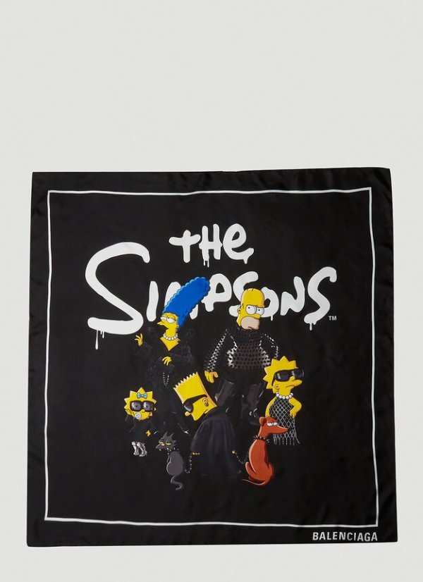 x The Simpsons Artwork Scarf in Black
