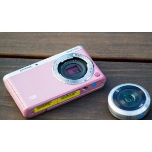 可翻转屏自拍神器！粉色Samsung 三星  NX Mini 20.5MP 9-27mm可拆卸变焦镜头 微单相机套装