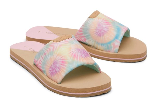 Pink Tie Dye Jersey Slide Carly Sandal | TOMS