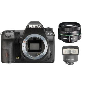 Pentax K-3 DSLR Weathersealed Camera Body + F1.8 50mm Lens + AF-200FG Flash 