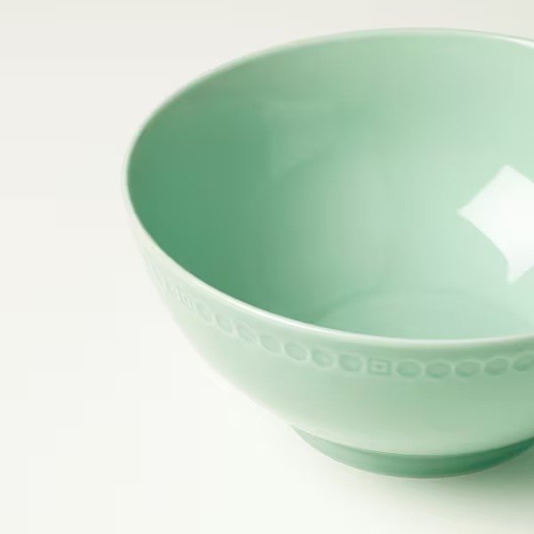 FOSSTA Bowl, green medallion pattern, 8" - IKEA
