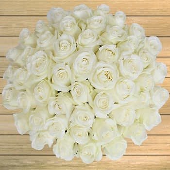 50 Stem Valentine's Day White Roses