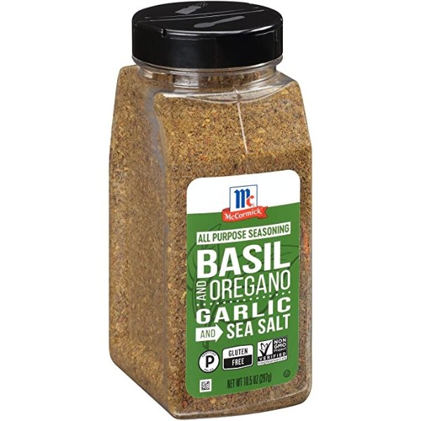 Basil and Oregano, Garlic and Sea Salt All Purpose Seasoning, 10.5 oz