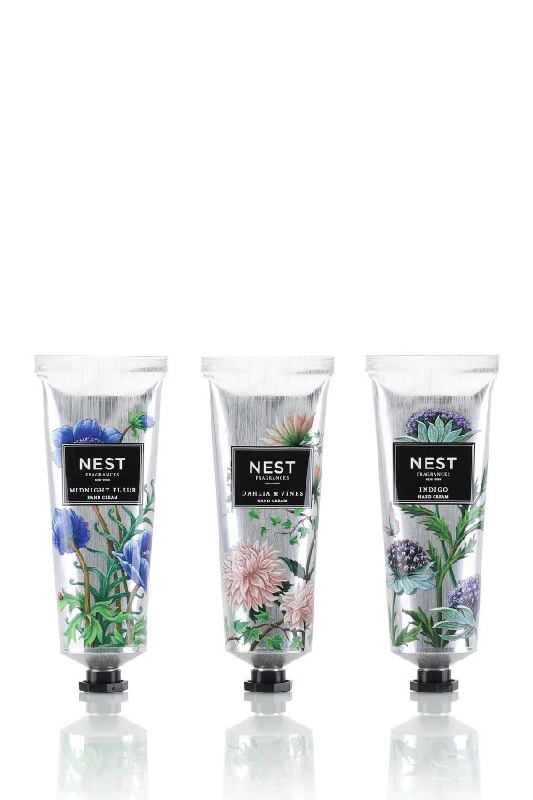 NEST Fragrances Hand Cream Discovery Set - Midnight Fleur, Indigo, Dahlia & Vines