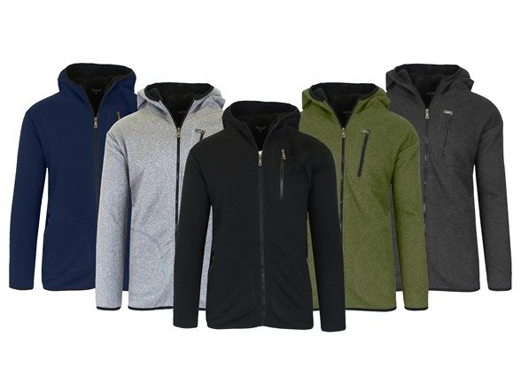 2-Pack Assorted Men's Tech Sherpa-Fleece Lined Zip Hoodie (Sizes, S-3XL)