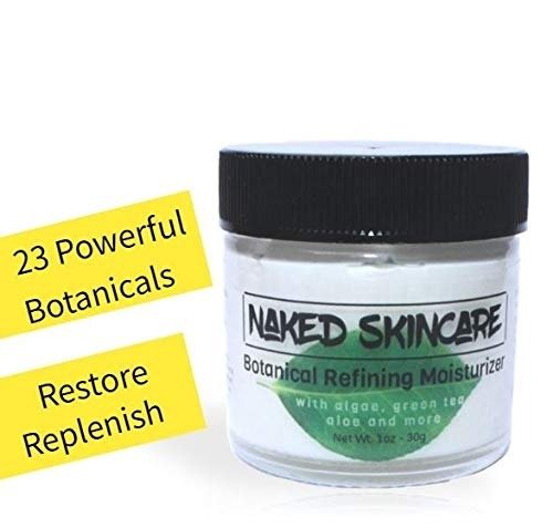 Naked Skincare- Best Botanical Refining Moisturizer- Organic, Pro Collagen Face Cream with 23 botanicals including Algae, green tea, aloe and more. I oz