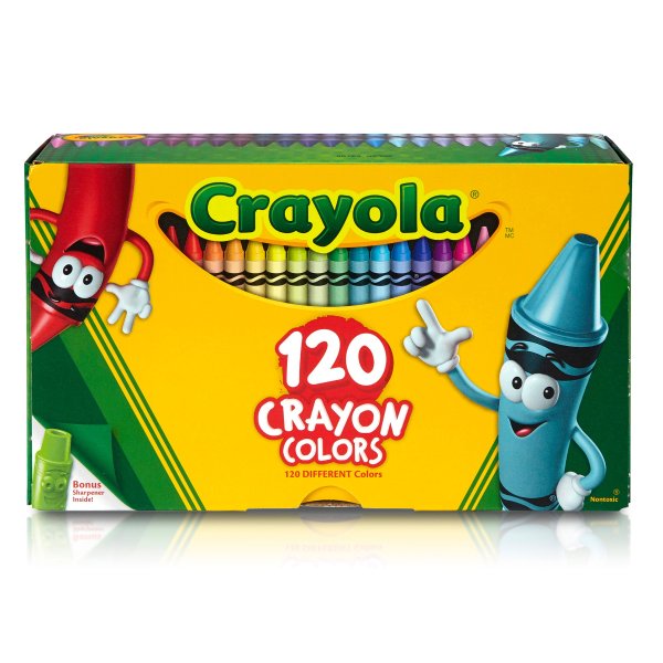 Classic Crayons 120 count with Tip Crayon Sharpener