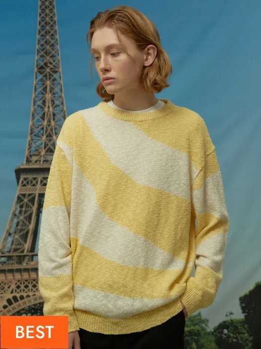 Wave Stripe Sweater Yellow