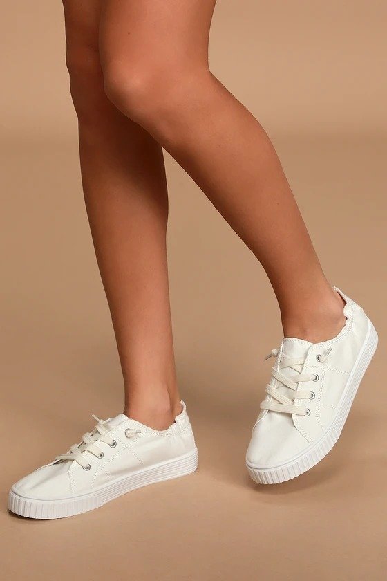 Marisa White Canvas Sneakers