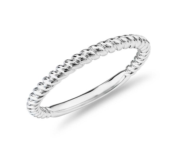 Twisted Roped Wedding Ring in 14k White Gold | Blue Nile