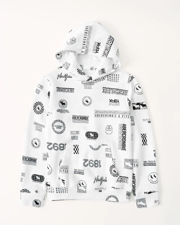 boys all-over logo hoodie | boys clearance | Abercrombie.com