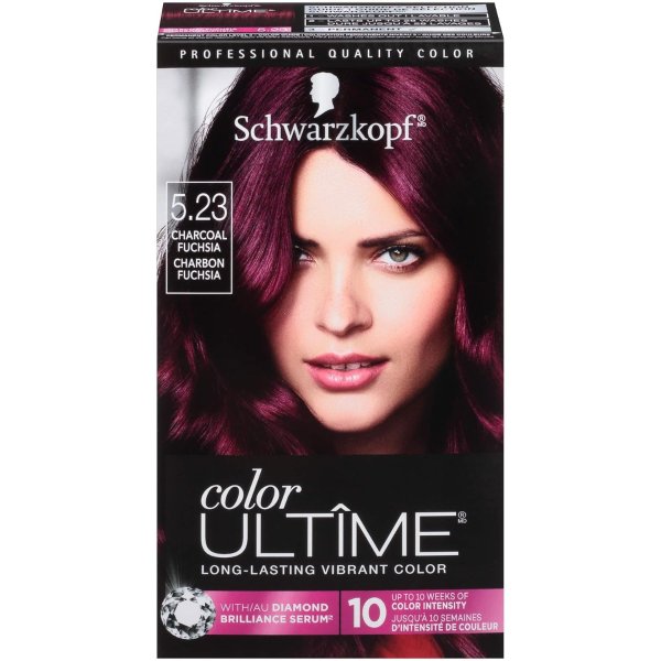 Color Ultime Permanent Hair Color Cream, 5.23 Charcoal Fuchsia
