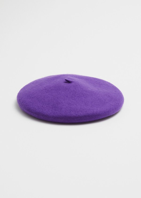 羊毛贝雷帽 紫色