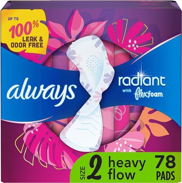Radiant Heavy Feminine Pads with Wings, Scented (Pack of 3) (Package May Vary)