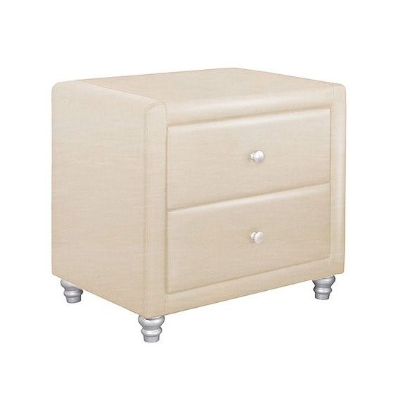 Beige Two-Drawer Nightstand