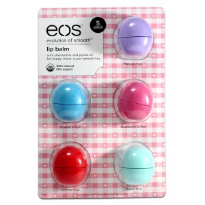 Eos Evolution Of Smooth Lip Balm, Passion Fruit, Blueberry Acai, Strawberry Sorbet, Sumer Fruit, & Sweet Mint, 5
