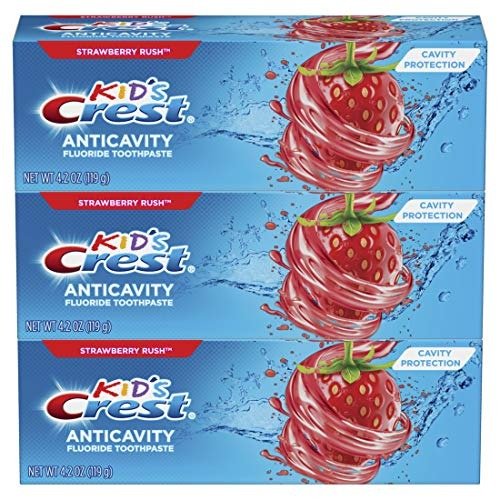 Kid's Cavity Protection Fluoride Toothpaste, Strawberry Rush, 3 Count