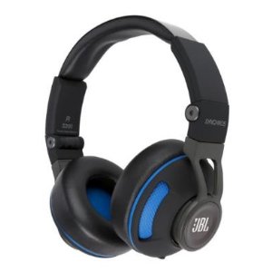 JBL Synchros S300 Premium On-Ear Headphones with built-in remote/Microphone - Black/Blue