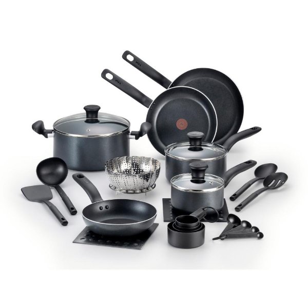 Initiatives 18-Piece Black Cookware Set with Lids-B167SI94 - The Home Depot