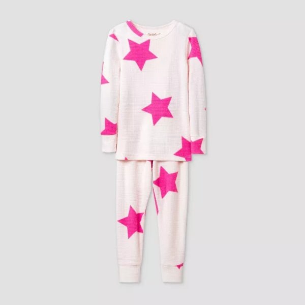 Toddler Girls' 2pc Snuggly Soft Pajama Set - Cat & Jack™ White