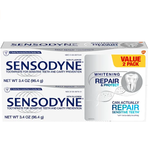 Sensodyne Repair & Protect Teeth Whitening Toothpaste, Cavity Prevention and Sensitive Teeth Treatment, Sensitive Toothpaste - 3.4 Ounces (Pack of 2))