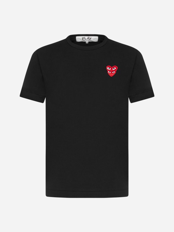Double patch-logo cotton t-shirt