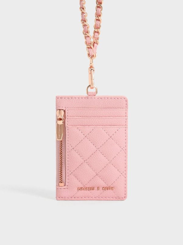 Pink Braided Strap Card Holder | CHARLES &amp; KEITH