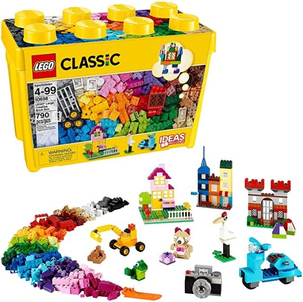 Classic Large Creative Brick Box 10698 Build Your Own Creative Toys, Kids Building Kit (790 Pieces)
