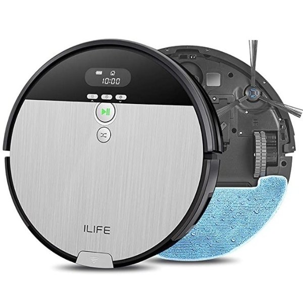V8s, 2-in-1 Robot Vacuum and Mop, Big 750ml Dustbin,Enhanced Suction Inlet,Zigzag Cleaning Path,Ideal for Pet Hair,Self-Charging Robotic Vacuum, LCD Display,Schedule,Ideal for Hard Floor