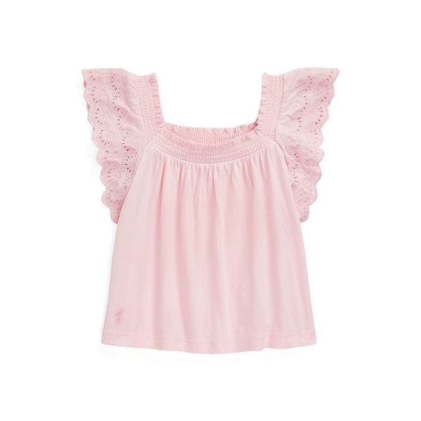 Eyelet-Embroidered Cotton Jersey Top (Toddler)