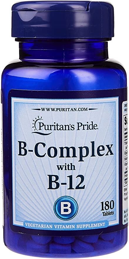 Puritans Pride Vitamin B-Complex and Vitamin B-12, 180 Count