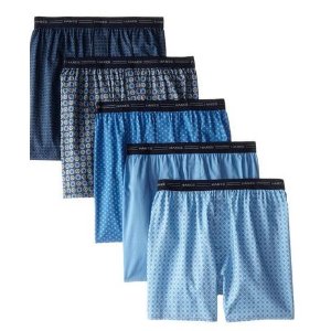 Red Label Men's 5-Pack Printed Woven Exposed Waistband Boxers