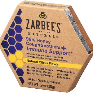 Zarbee's Naturals 96% Honey Cough Soothers,Natural Citrus  Flavor, 14 Count