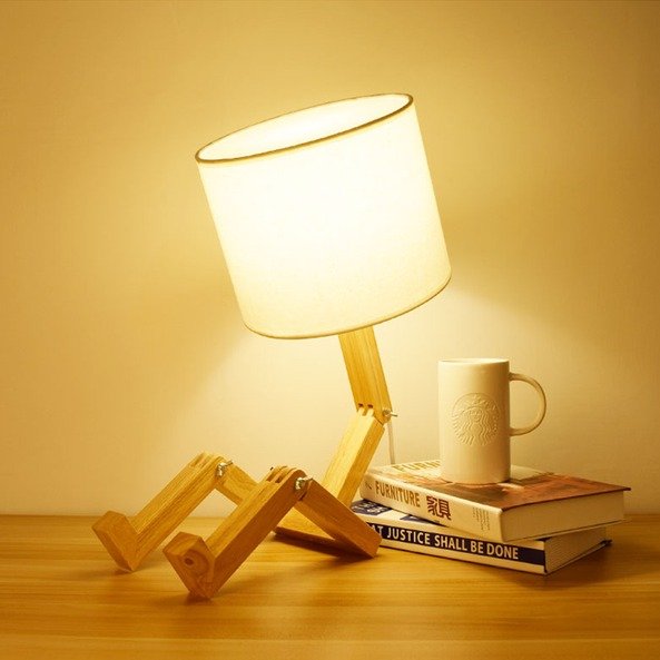 QwTech 人偶造型创意实木台灯