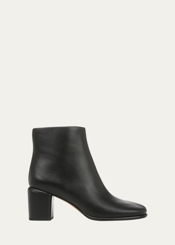 Maggie Leather Zip Ankle Booties