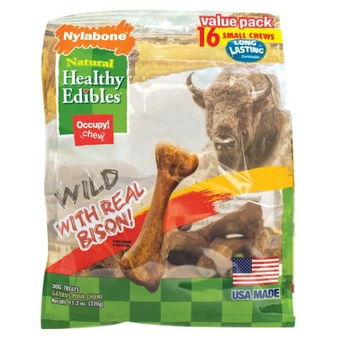 Healthy Edibles Wild Bison Value Bag Dog Treats, 16 count | Petco