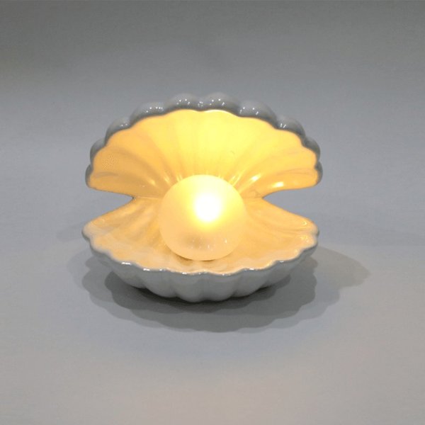 日本FRANCFRANC 贝壳陶瓷小夜灯 卧室床头灯 梦幻珍珠白色 | 亚米