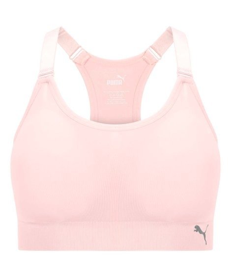| Light Pastel Pink Basic Seamless Sports Bra - Plus Too
