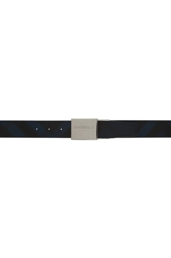 Reversible Navy & Black Plaque Belt