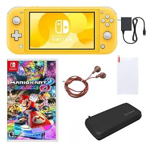 Nintendo Switch Lite with Mario Kart and Accessories - Yellow