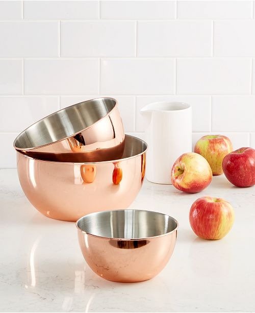 3-Pc. Copper-Plated Mixing Bowl Set, Created for Macy's