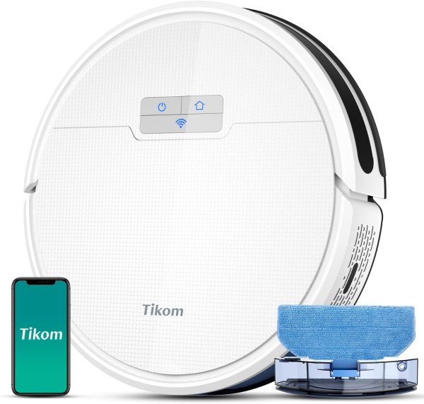Robot Vacuum and Mop Combo 2 in 1, 4500Pa Strong Suction, G8000 Pro Robotic Vacuum Cleaner, 150mins Max, Wi-Fi, Self-Charging, Good for Carpet, Hard Floor