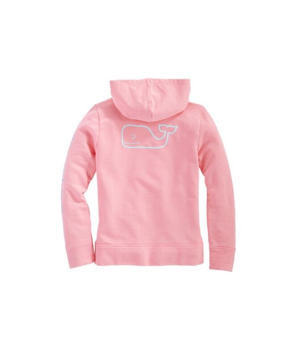 Girls Garment-Dyed French Terry Whale Hoodie