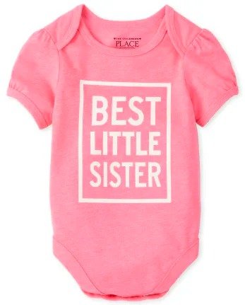 Baby Girls Short Sleeve 'Best Little Sister' Graphic Bodysuit