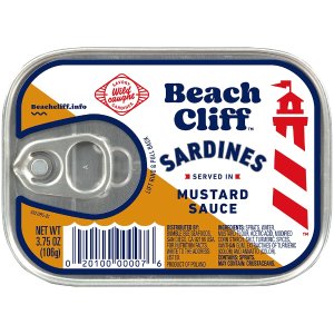 Beach Cliff 芥末酱沙丁鱼 3.75oz 12罐 高蛋白营养配菜